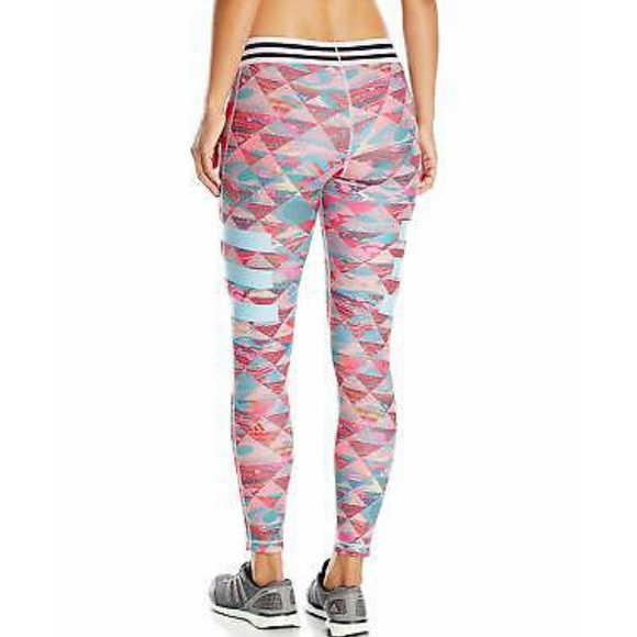 Adidas multi color blue pink XS striped leggings - Picture 10 of 10